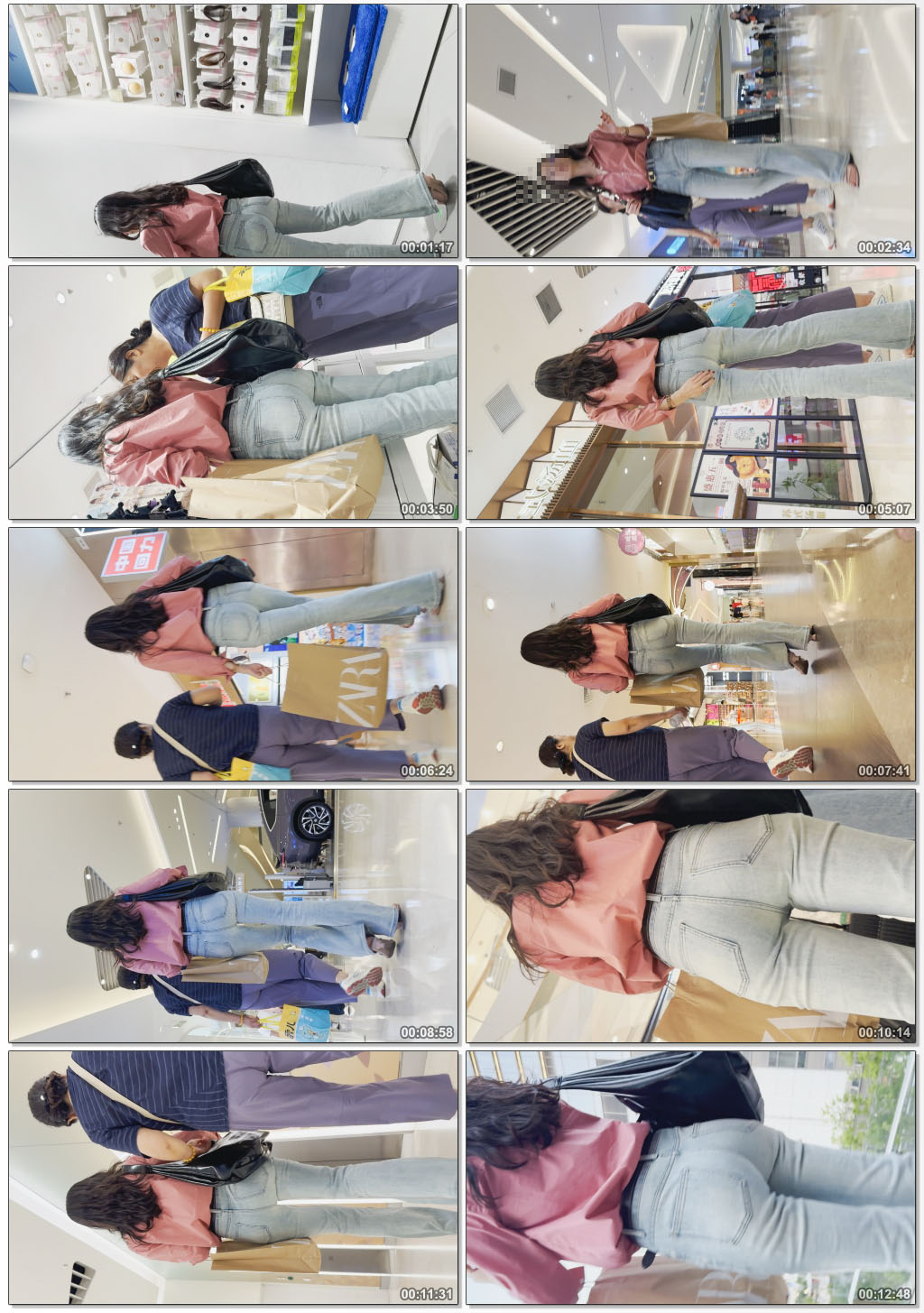 迷人长发美女超紧牛仔裤性感诱惑