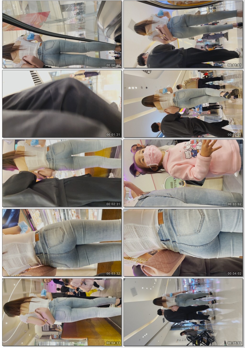 饱满圆润苹果臀牛仔美女小姐姐