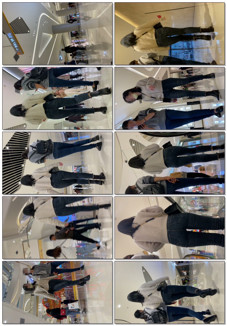 牛仔裤苹果臀金三角小姐姐