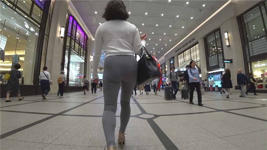 灰色紧身裤高跟OL[1.32G/MP4]