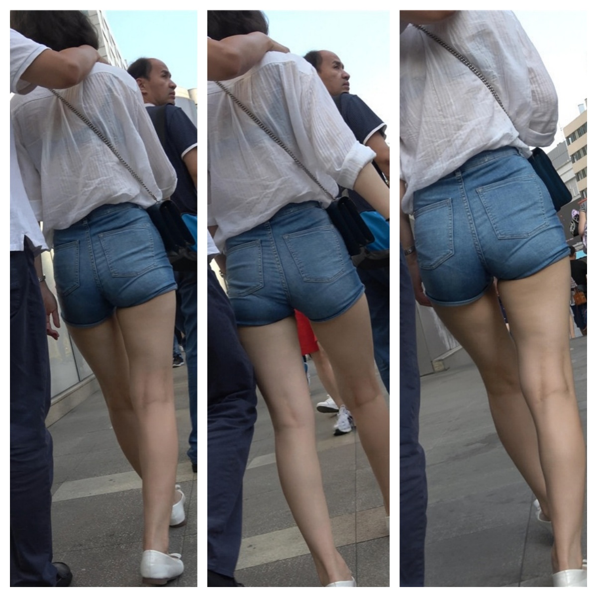 紧身蓝牛热裤妹子[1.28G/MP4]