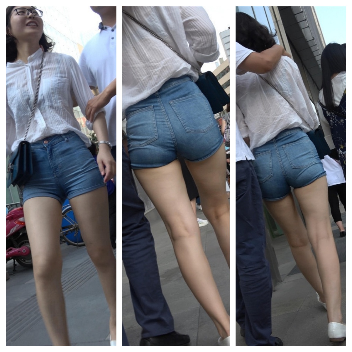 紧身蓝牛热裤妹子[1.28G/MP4]