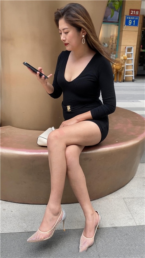 （视频+套图）黑色包臀裙美少妇 [9.01G/MP4]