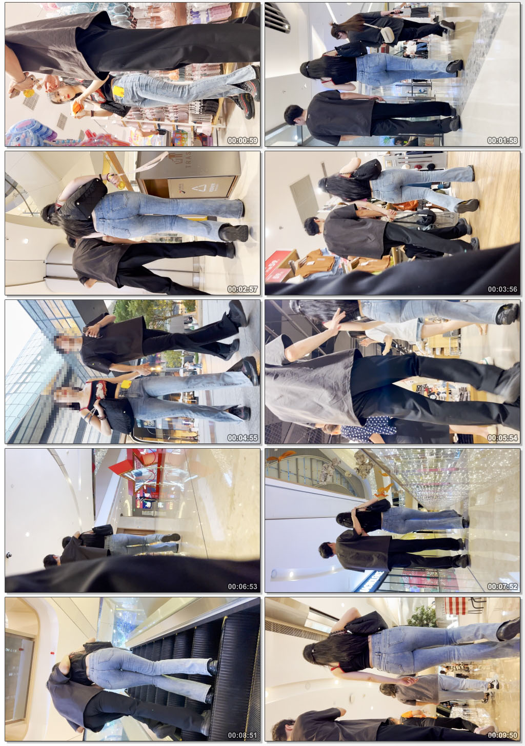 街拍浅蓝牛仔裤蜜桃巨臀