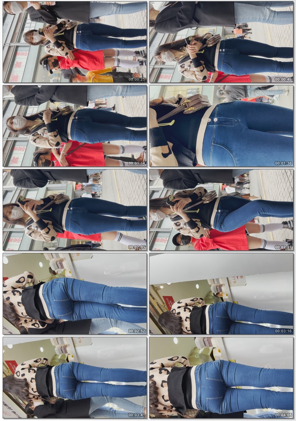 （积分333）超紧牛仔金三角美女