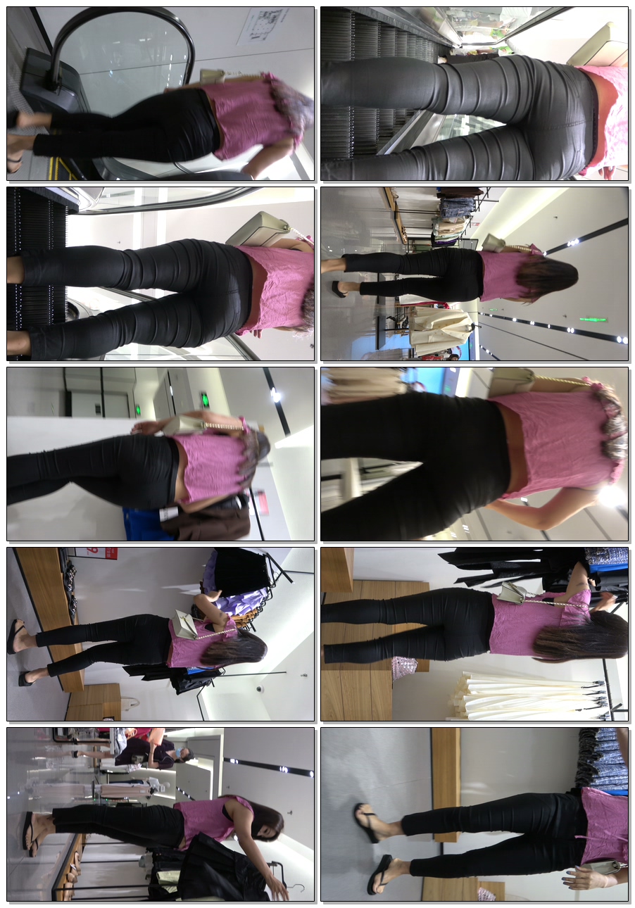 服装店紧臀黑裤妹子