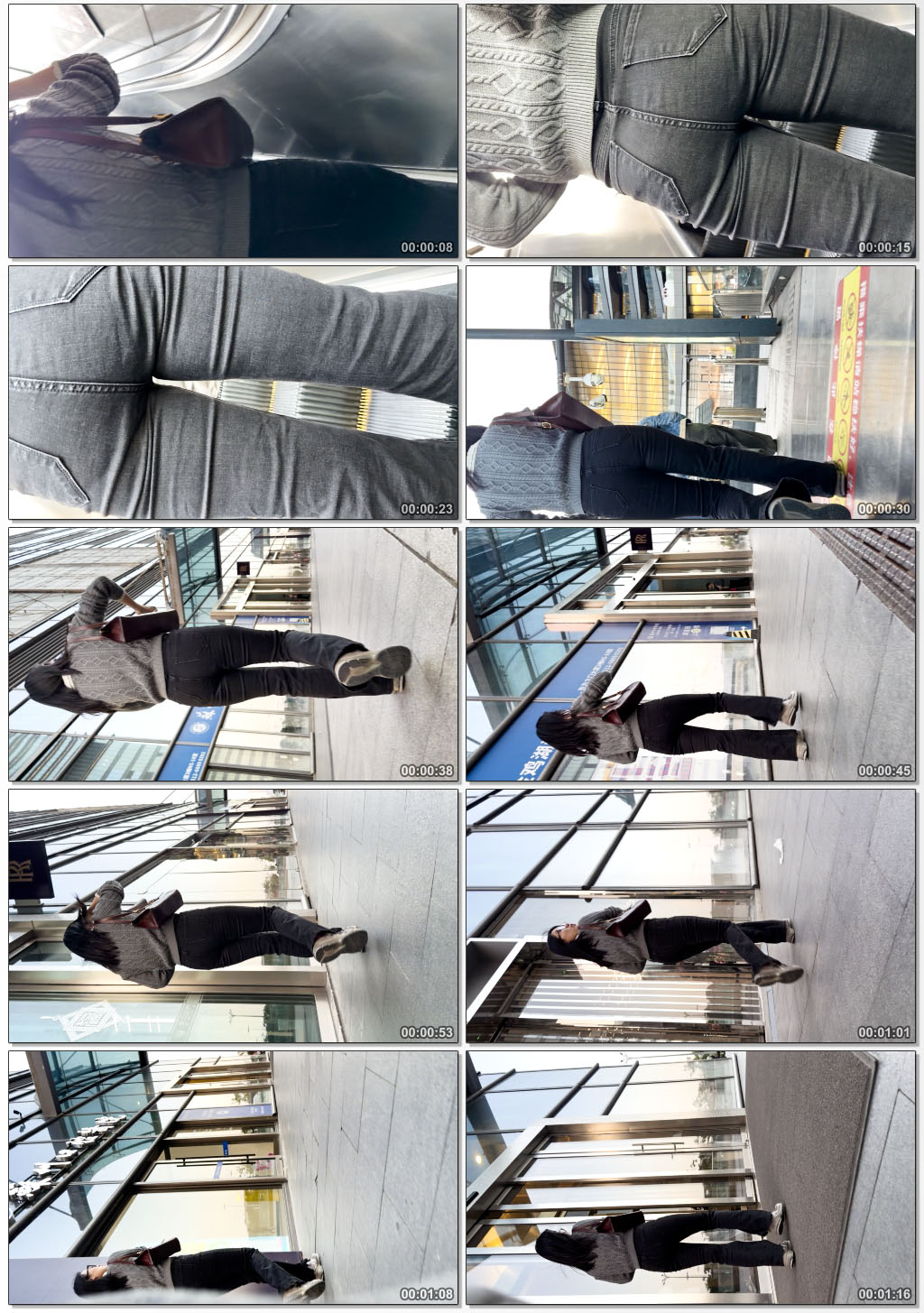 街拍喇叭黑牛仔裤极品尤物