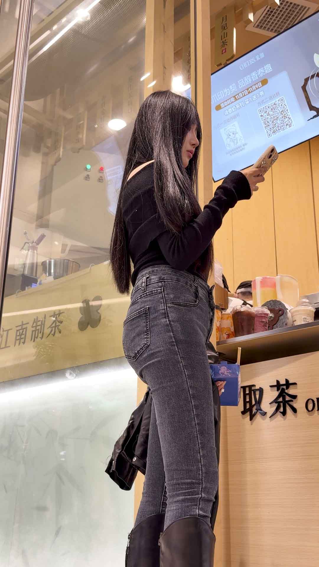 紧身牛仔裤极品后入型开发多