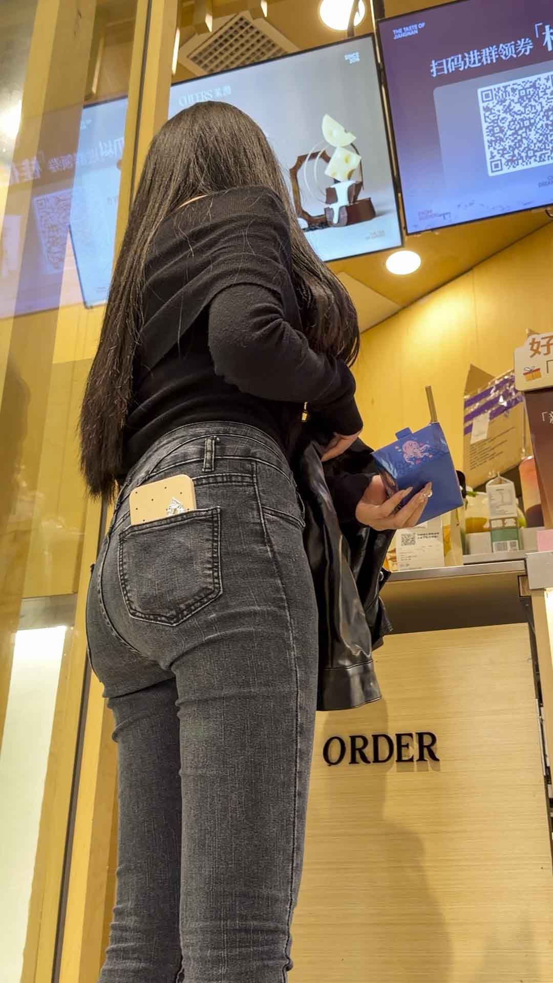 紧身牛仔裤极品后入型开发多