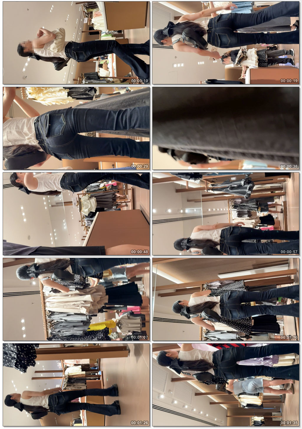 长发细腰紧臀牛仔小姐姐