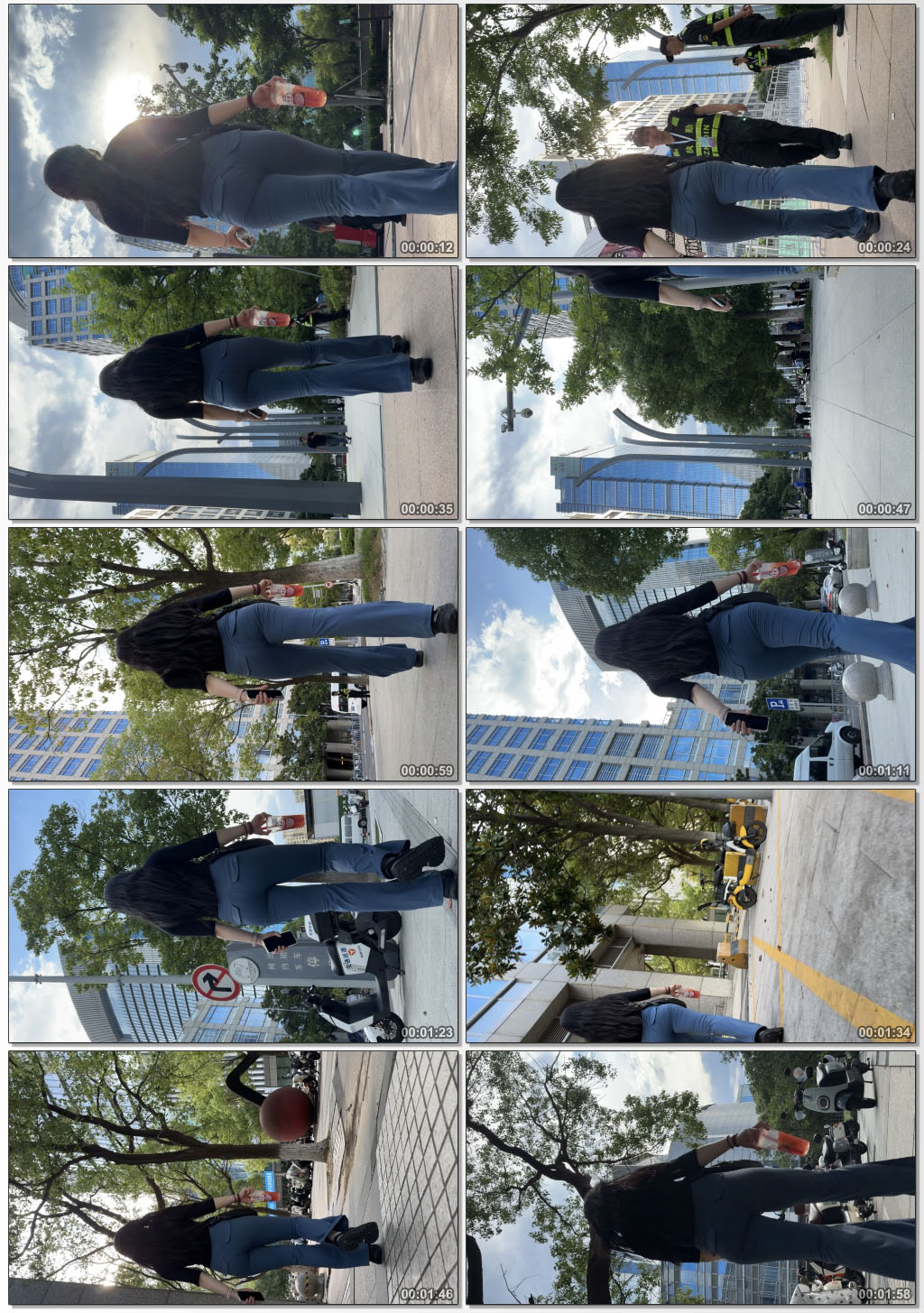 包臀少见蓝裤紧PP妹子（积分88）