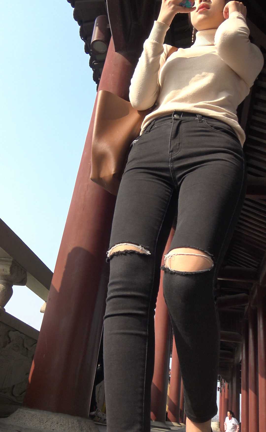 糖糖高跟搭配黑牛仔裤性感三角翘臀透内痕第一季（积分391）