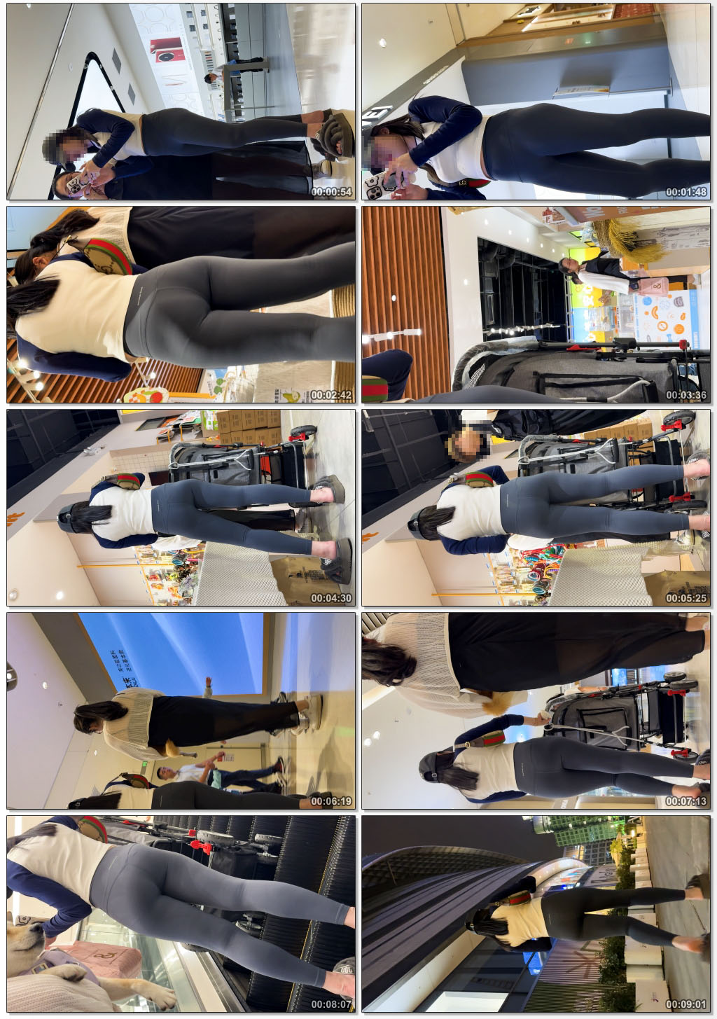 灰蓝高腰瑜伽裤蜜桃巨臀美女