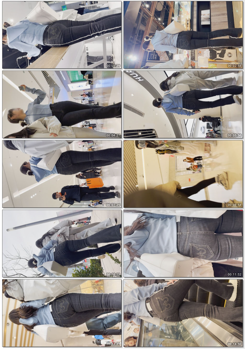 牛仔裤完美地贴合她性感的紧致臀部