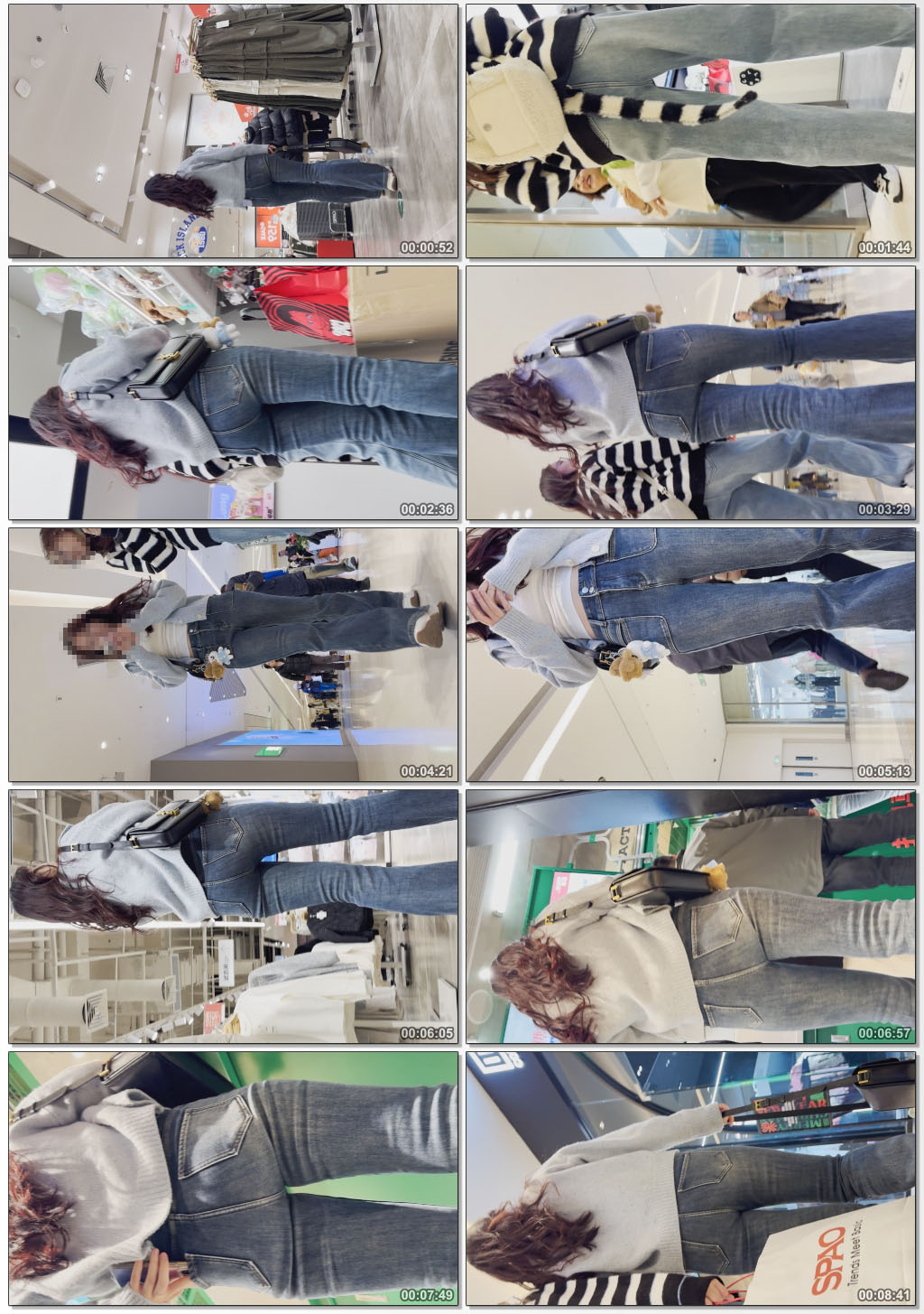 浅蓝高腰牛仔裤巨臀妹子