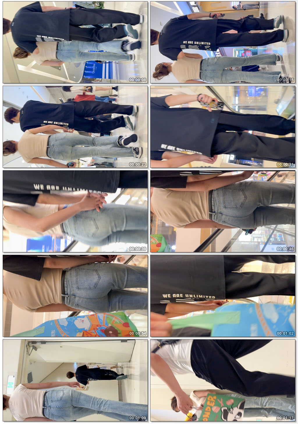 商场高腰紧臀牛仔裤