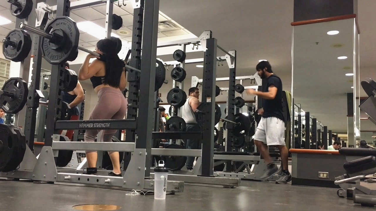 健身房正在练举重的极品翘臀美女[763M/MP4]