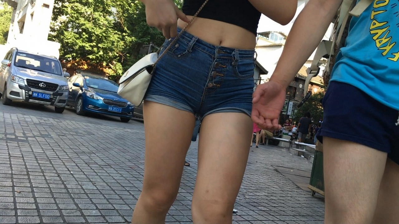 牛仔热裤人美臀更美！[MP4/1GB]