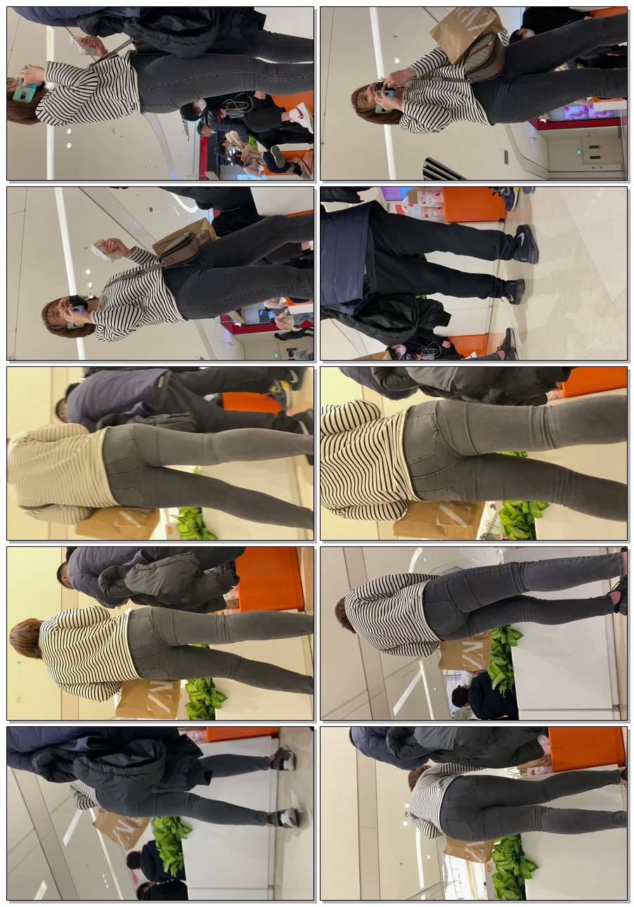 商场饱满灰牛仔翘臀妹子（积分84）