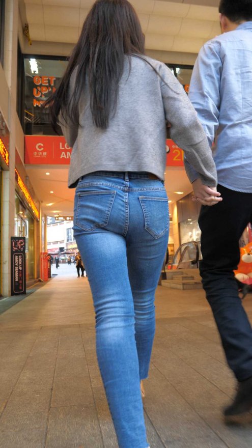 （图）高跟蓝牛长发紧臀女神