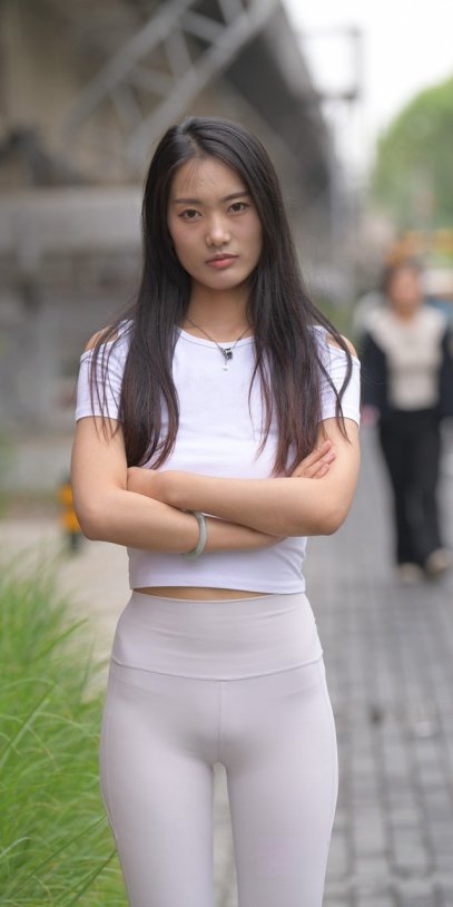 白色瑜伽裤美女MJ3149