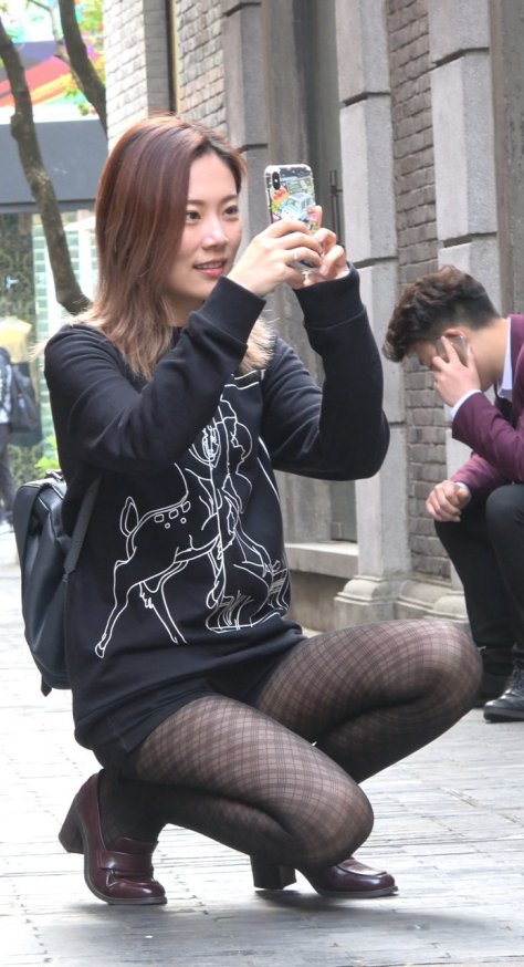 4K-性感街拍热裤花纹丝袜美女DJ801[2.67G]