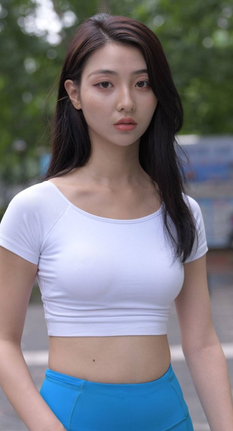 【视频+套图】蓝色瑜伽裤美女